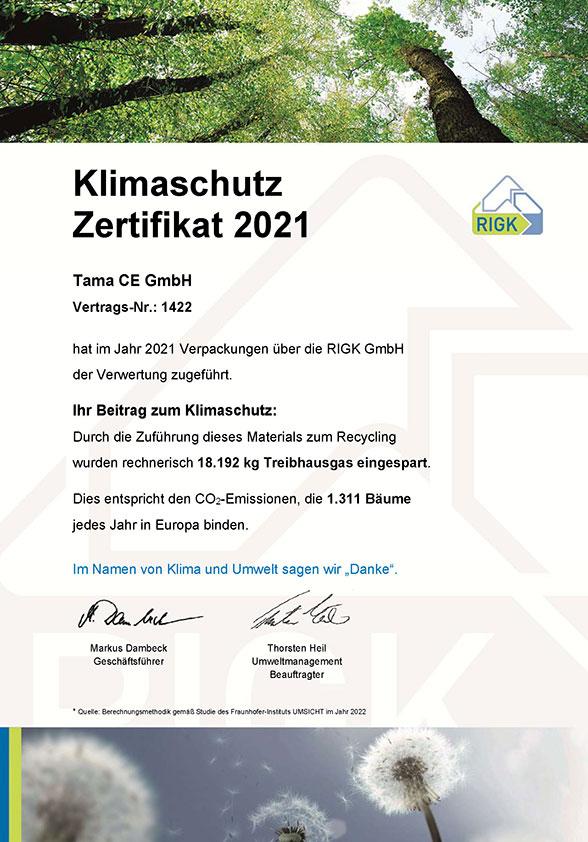 Klimaschutz Zertifikat 2021